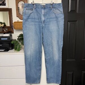 {LL Bean} Double L "Relaxed Fit" 40x34 Blue Tapered Straight Leg Denim Jeans